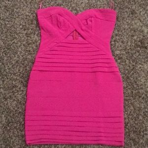 Pink body con dress